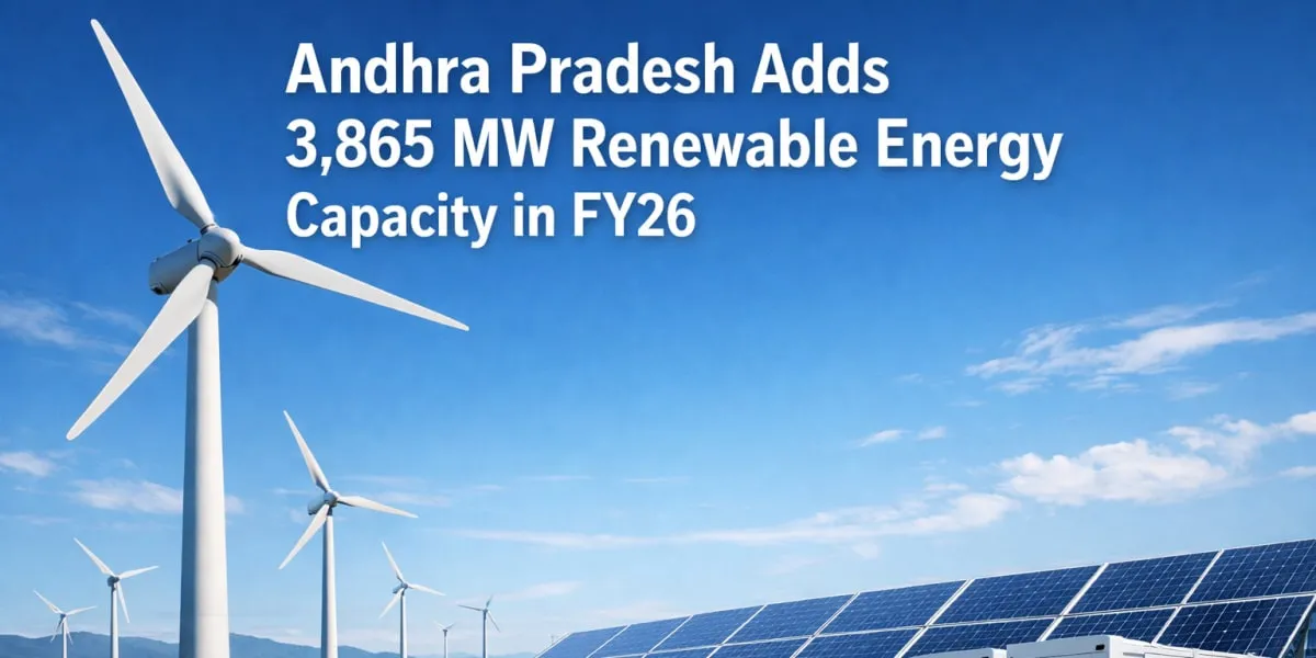 Andhra Pradesh Adds 3,865 Megawatts Renewable Energy Capacity in FY26