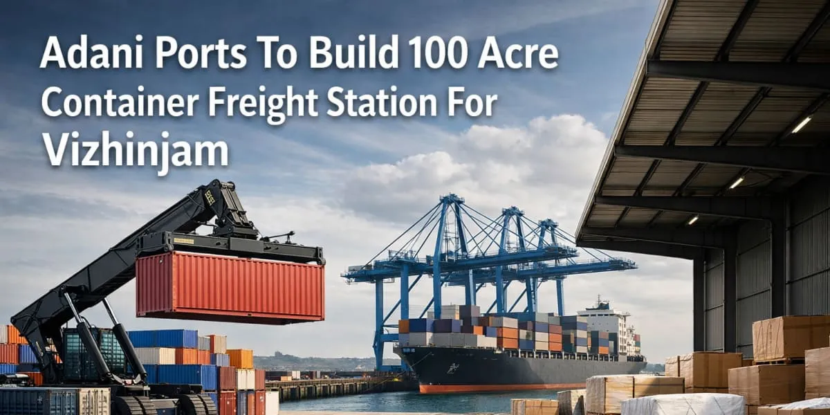 Adani Ports To Build 100 Acre Container Freight Station For Vizhinjam