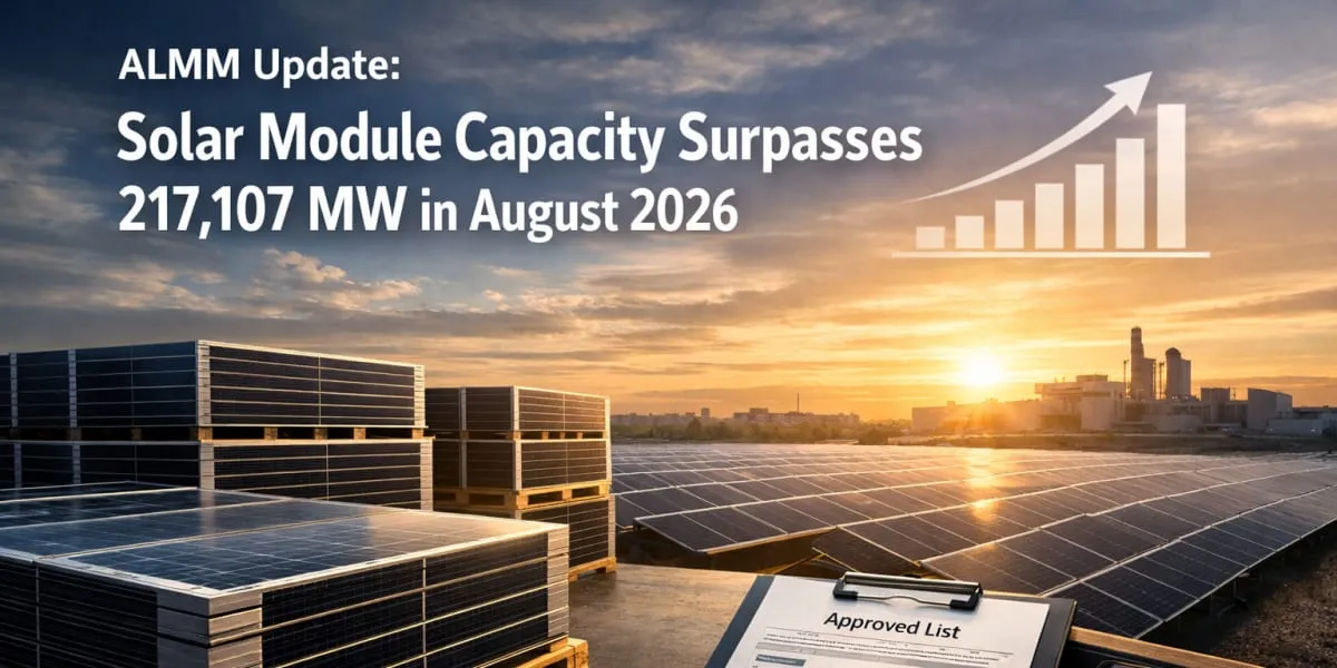 ALMM Update Solar Module Capacity Surpasses 217,107 MW in August 2026