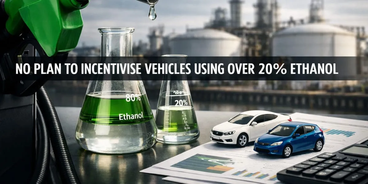 No Plan To Incentivise Vehicles Using Over 20 Per Cent Ethanol
