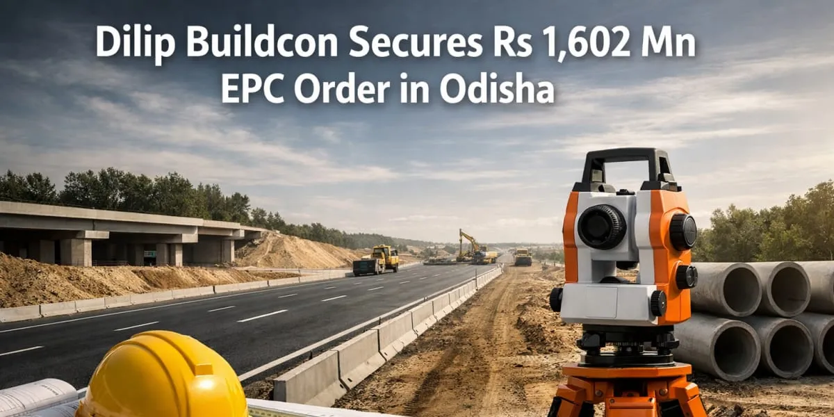 Dilip Buildcon Secures Rs 1,602 mn EPC Order in Odisha