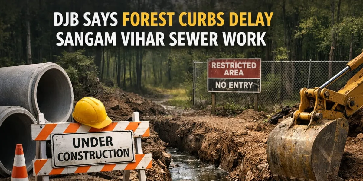 DJB Says Forest Curbs Delay Sangam Vihar Sewer Work