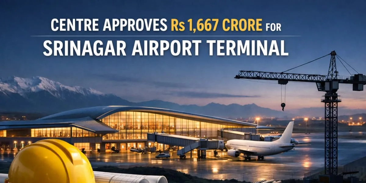 Centre Approves Rs 1,667 Crore for Srinagar Airport Terminal