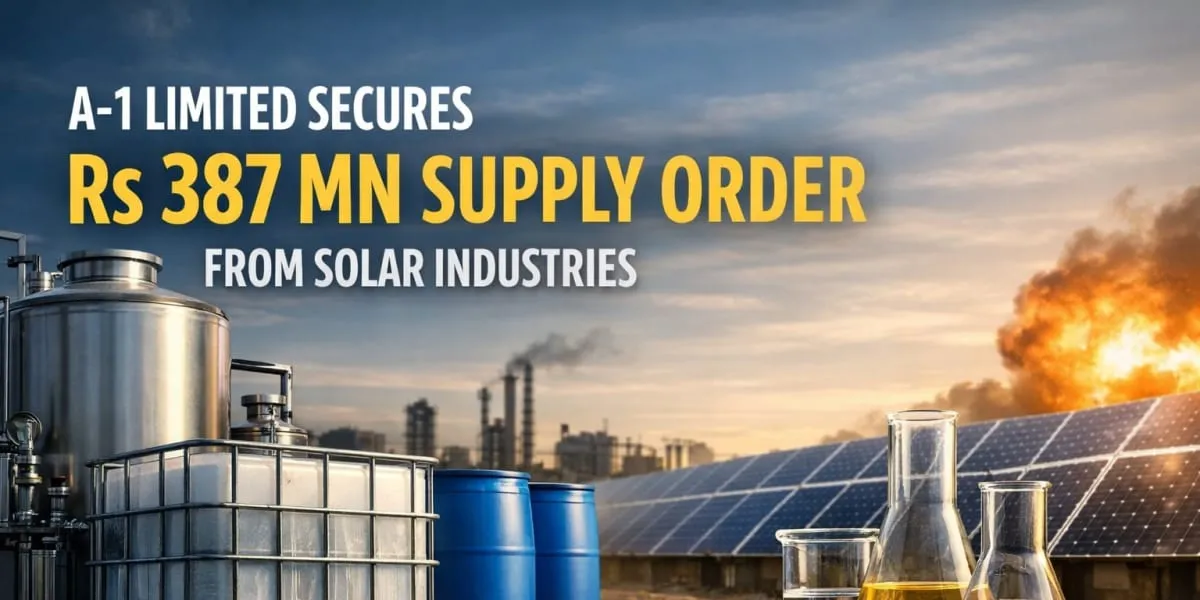 A-1 Limited Secures Rs 387 mn Supply Order From Solar Industries