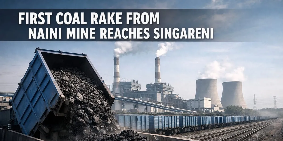 First Coal Rake From Naini Mine Reaches Singareni