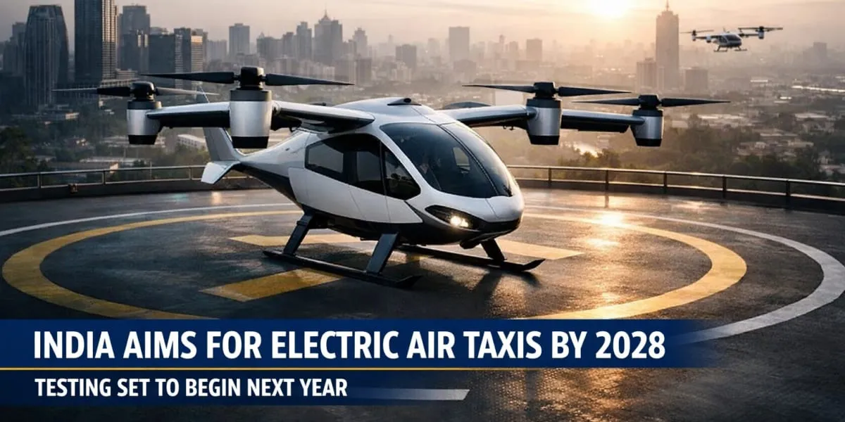 India Seeks Electric Air Taxis By 2028 With Testing Next Year