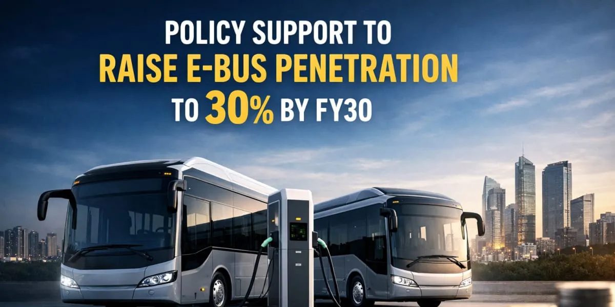 Policy Support to Raise E-Bus Penetration to 30 Per Cent by FY30