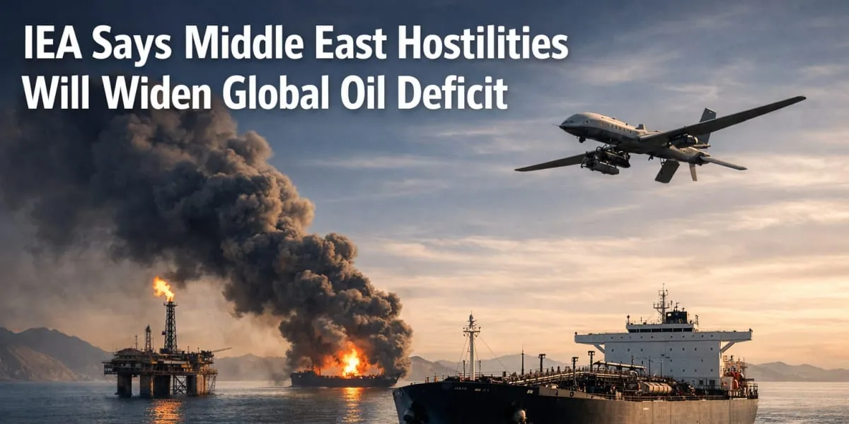 IEA Says Middle East Hostilities Will Widen Global Oil Deficit