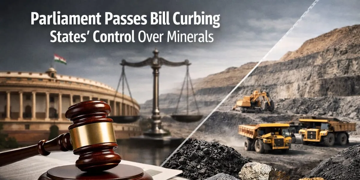 Parliament Passes Bill Curbing States' Control Over Minerals