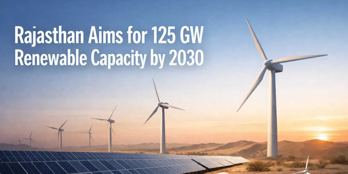 Rajasthan Aims For 125 Gigawatt (GW) Renewable Capacity By 2030