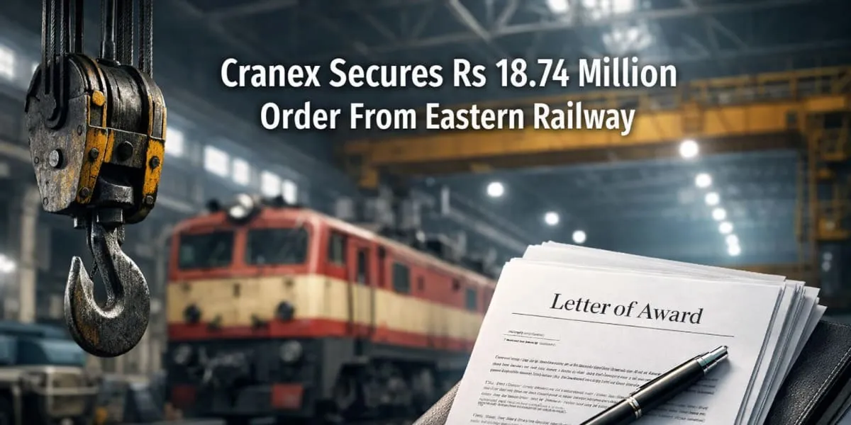 Cranex Secures Rs 18.74 Million Order From Eastern Railway