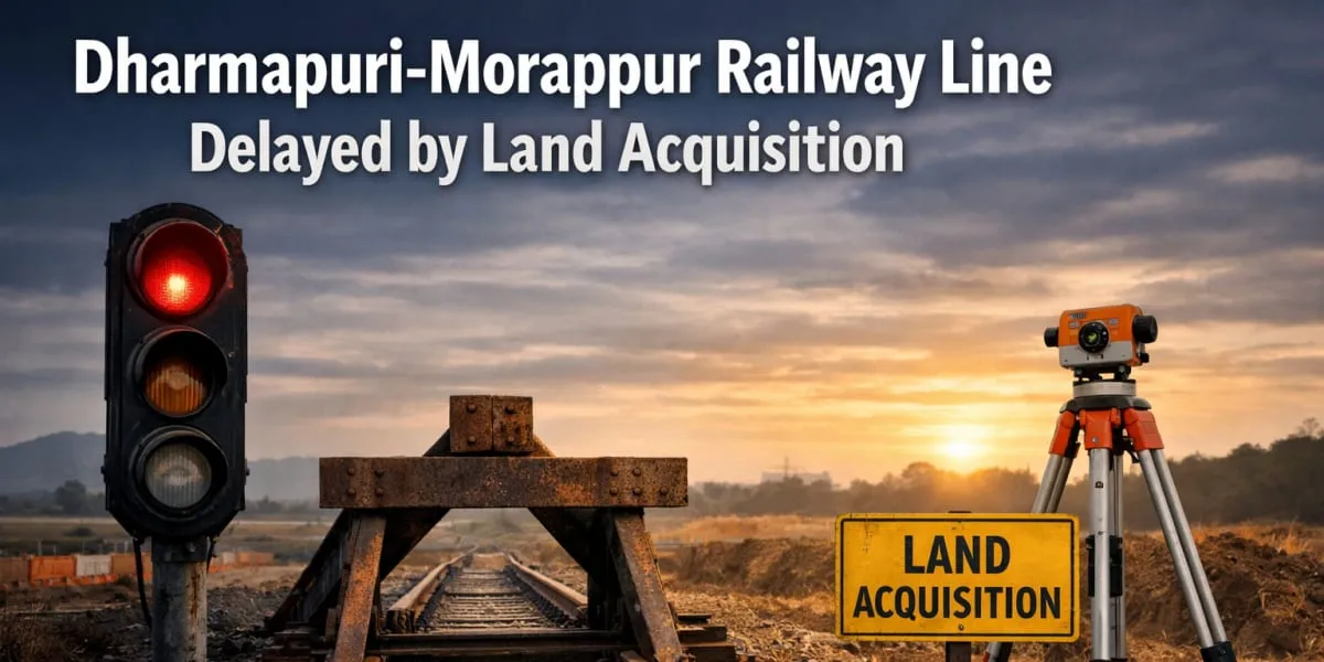 Dharmapuri-Morappur Railway Line Delayed by Land Acquisition