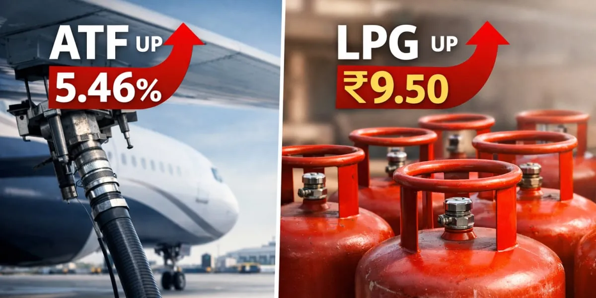 ATF Price Raised Five Point Four Six Per Cent; Commercial LPG Up Rs Nine Point Five Zero