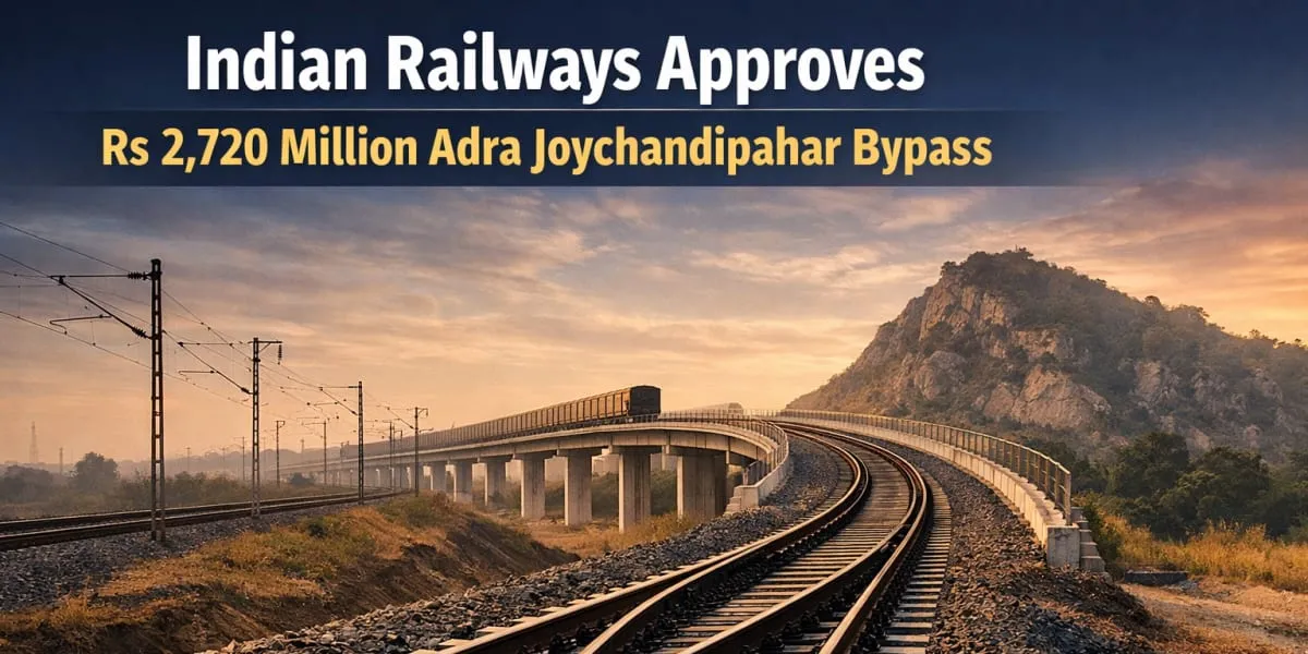 Indian Railways Approves Rs 2,720 Million Adra Joychandipahar Bypass
