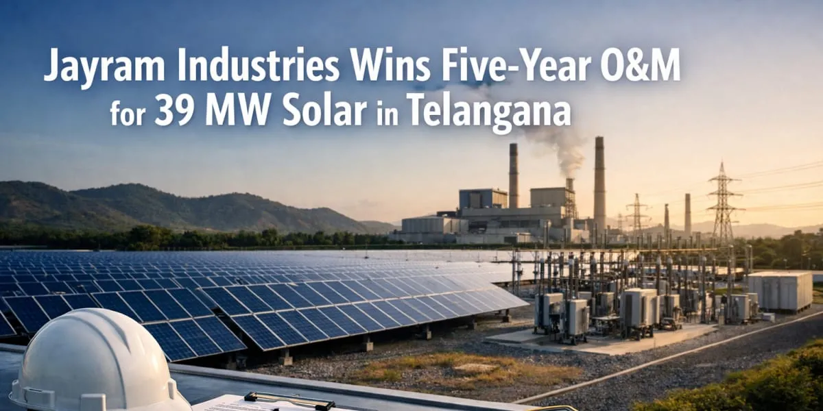 Jayram Industries Wins Five-Year O&M for 39 MW Solar in Telangana