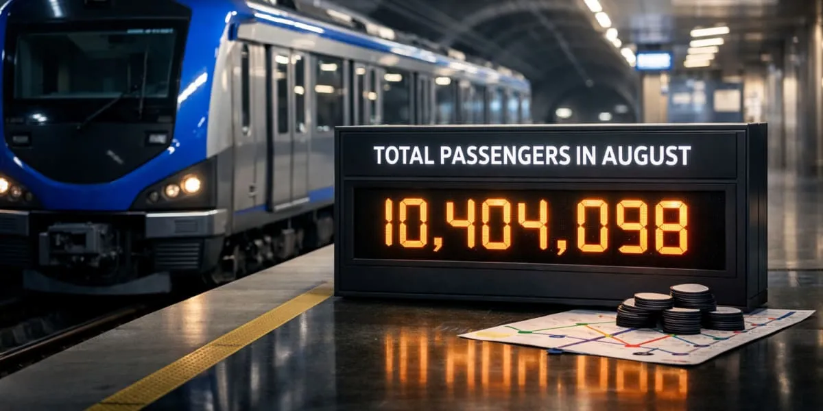 Chennai Metro Records 10.40 mn Passengers In August