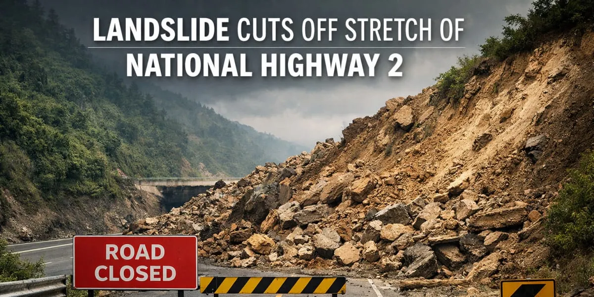 Landslide Cuts Off Stretch Of National Highway Two