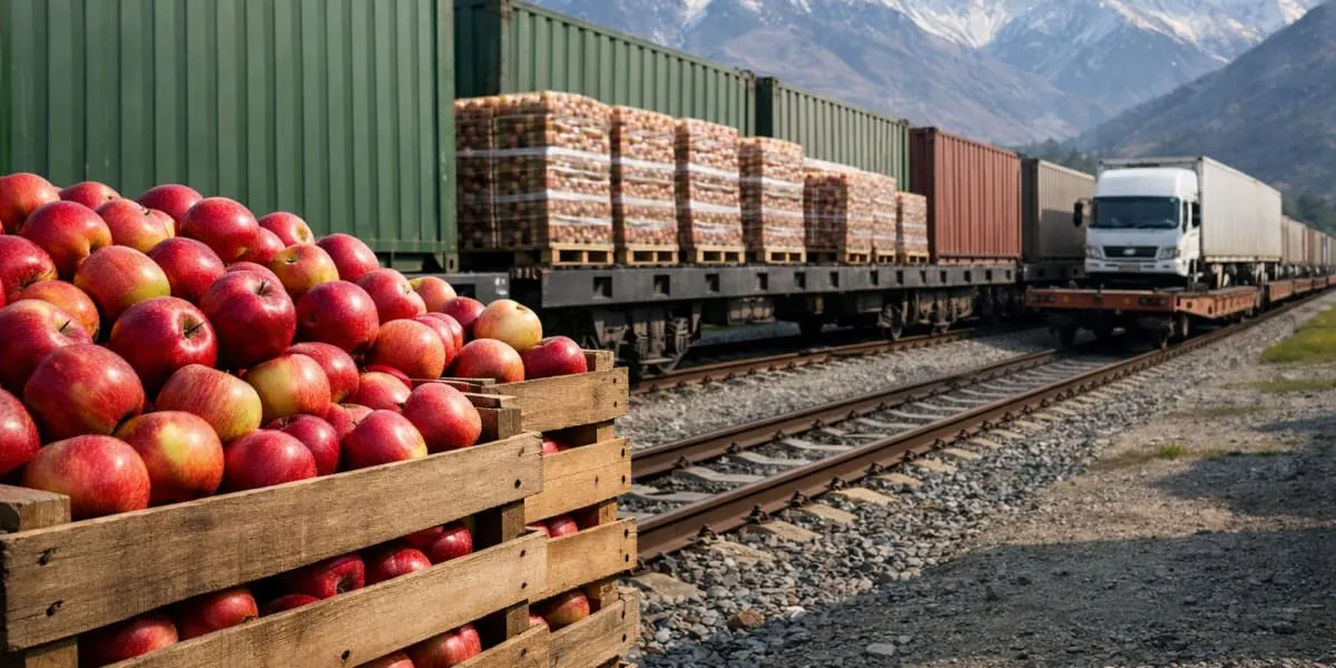 25,000 Metric Tonnes Of Kashmir Apples Moved By Rail Last Season