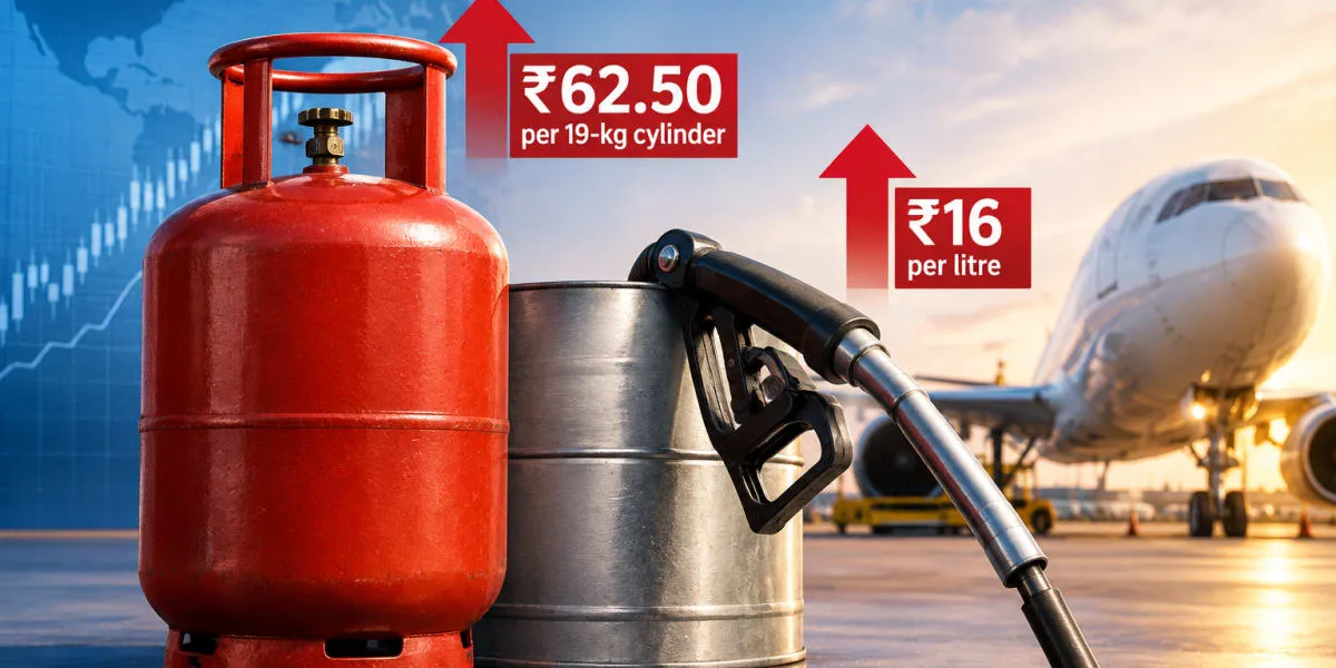 Commercial LPG Cylinder Rs. 62.50 Costlier; ATF Hiked Rs. 16