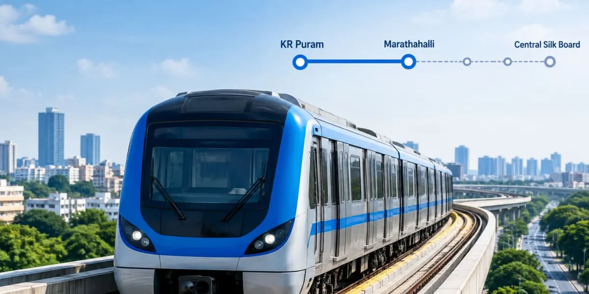 Blue Line Trial Run Between KR Puram and Marathahalli by October-End