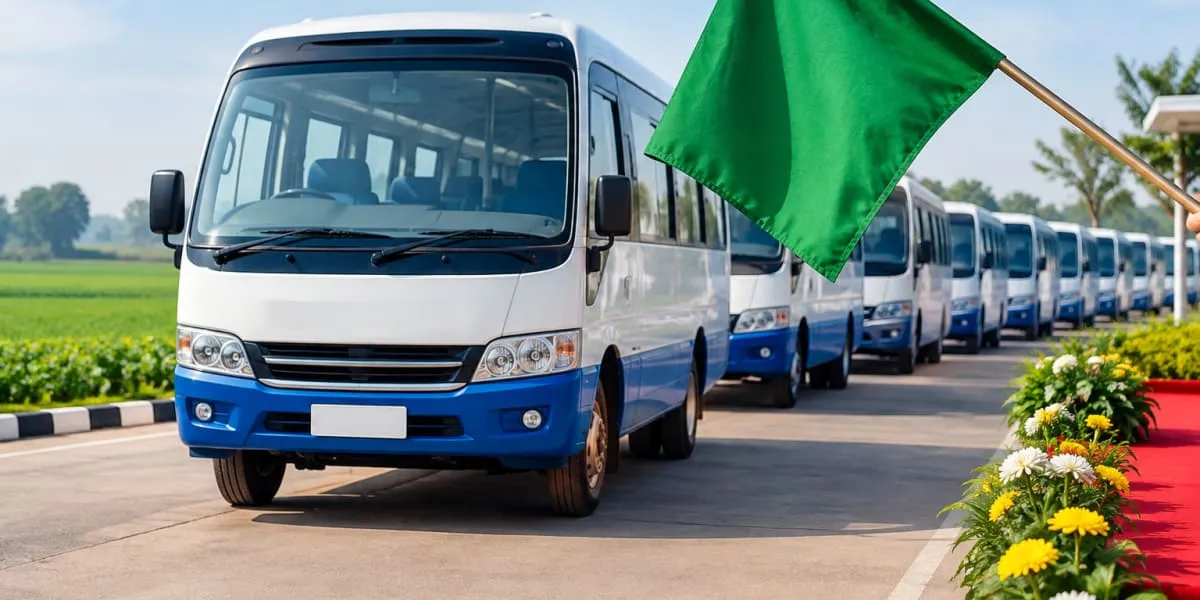 Punjab CM Flags Off 100 Minibuses for Rural Connectivity