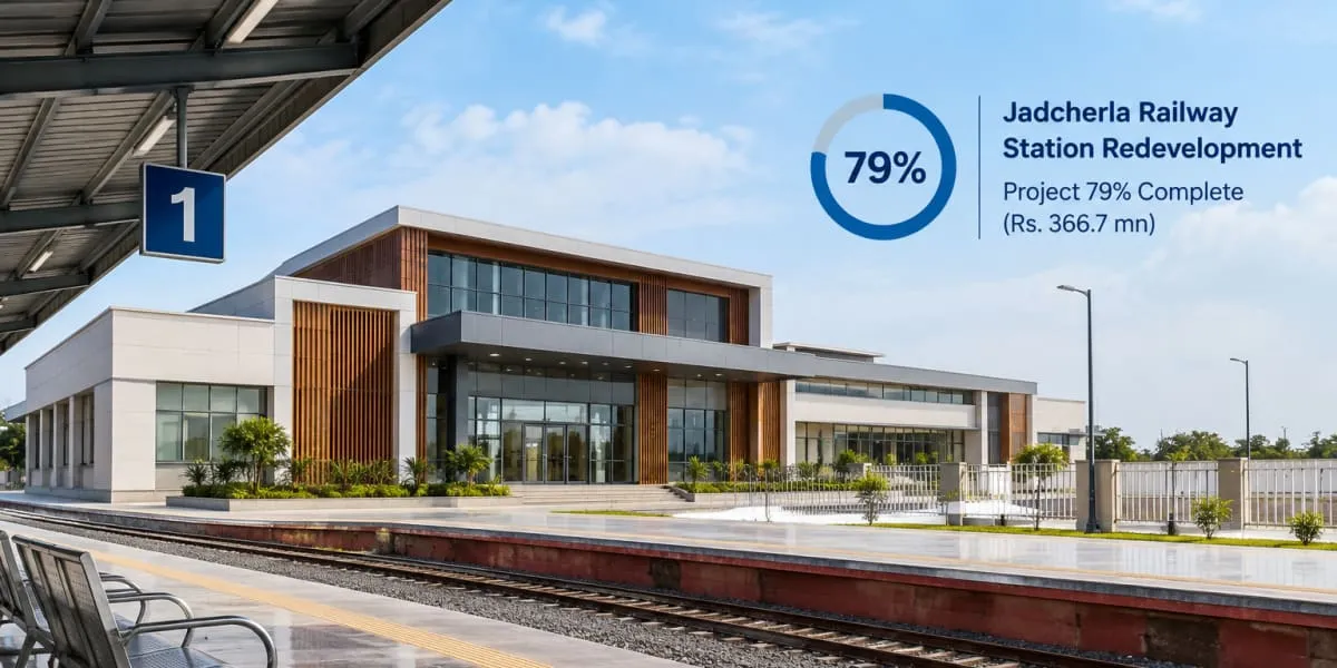 Jadcherla Railway Station Redevelopment Reaches 79 Per Cent