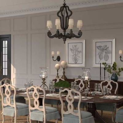 An exquisite design of dining room steeped in luxury 