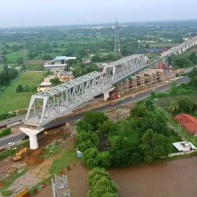 NHSRCL Installs Ninth Steel Bridge for Bullet Train in Gujarat