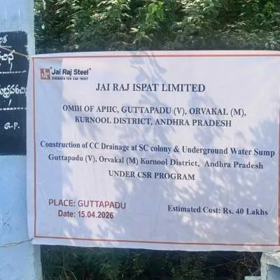 Jai Raj Ispat Begins Water Storage and Drainage Project in Kurnool