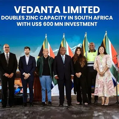 Vedanta Doubles South Africa Zinc Capacity with $600 Mn Investment