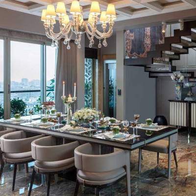 An exquisite high-end dining room by A Square Designs