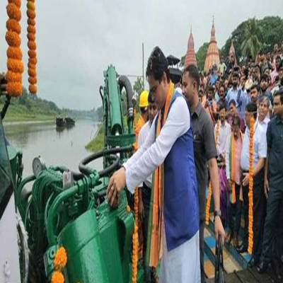 Shantanu Thakur launches dredging at NW-44, Ichamati River, West Bengal