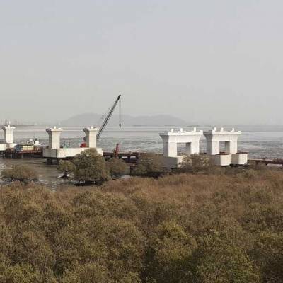 MMRDA unveils longest steel deck on Mumbai Trans Harbour Link