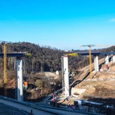 Two Liebherr Cranes Advance A45 Bridge Project 