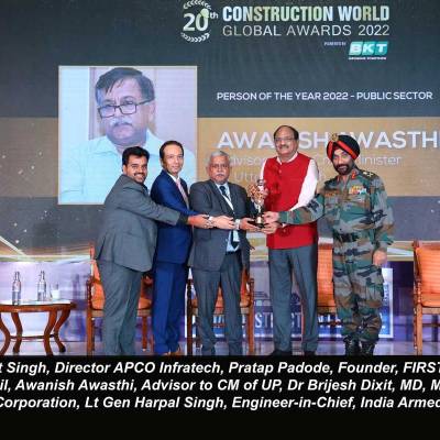 Indian Army’s Lt Gen Harpal Singh & Awanish Awasthi, Advisor, Chief Minister UP, bag top honours at 20th Construction World Global Awards 