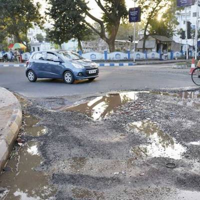 Road repair in Salt Lake City undertaken by Bidhannagar Municipal Corp