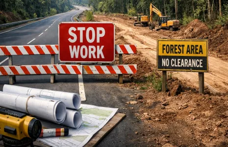 Land Acquisition And Forest Clearance Stall NH 169 Widening