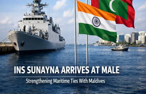 INS Sunayna Arrives At Male, Strengthening Maritime Ties With Maldives