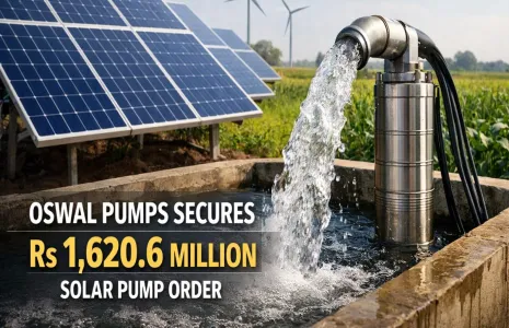 Oswal Pumps Secures Rs 1,620.6 Million Solar Pump Order