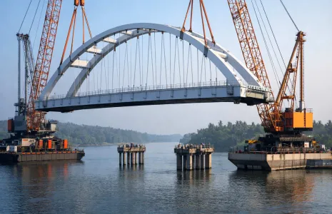 Mangaluru Begins 900 Tonne Girder Lift for Tannirbavi Bridge