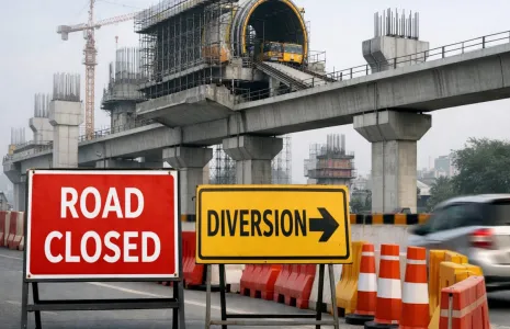 Swargate Katraj Metro Work Speeds Up With Traffic Diversions