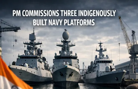 PM Commissions Three Indigenously Built Navy Platforms