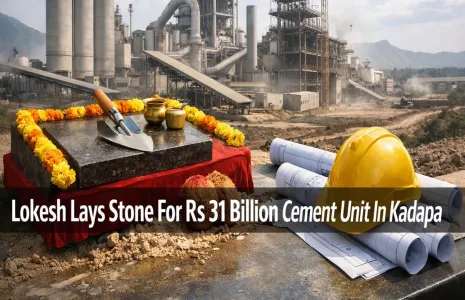 Lokesh Lays Stone For Rs 31 Billion Cement Unit In Kadapa