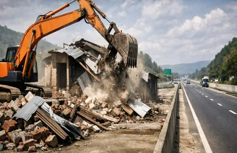 NHAI Removes 46 Illegal Structures At Sitni