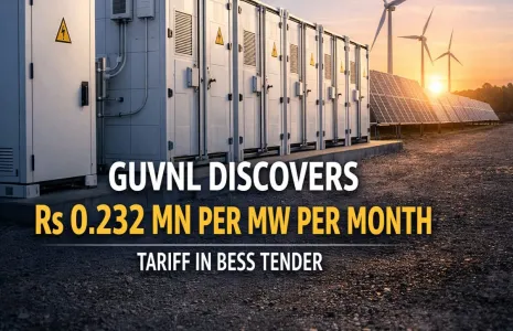 GUVNL Discovers Rs 0.232 mn per MW per Month Tariff in BESS Tender