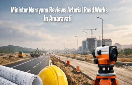 Minister Narayana Reviews Arterial Road Works In Amaravati
