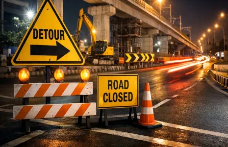 Traffic Diversions on OMR for Metro Rail Works