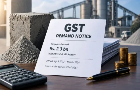 JSW Cement Receives Rs. 2.3 bn GST Demand Notice