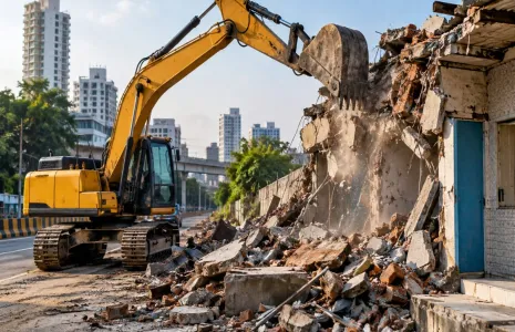 BMC Removes 28 Structures for Ghatkopar Road Widening