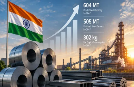 India Targets 604 MT Steel Capacity by 2047